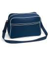 BG14 Bagbase Retro Shoulder Bag French Navy / White colour image